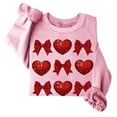 thumbnail image 2 of Goodeals 2025 Valentine's Day Sweatshirt Womens Bow Shirt Cute Lover Heart Graphic Long Sleeve Crewneck Pullover Trendy Spring Clothes Tops(Pink,XL)Clearance Sales, 2 of 4