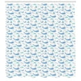 thumbnail image 3 of Ambesonne Whale Shower Curtain, Marine Life Themed Design, 69"Wx70"L, Pale Grey White and Blue, 3 of 3