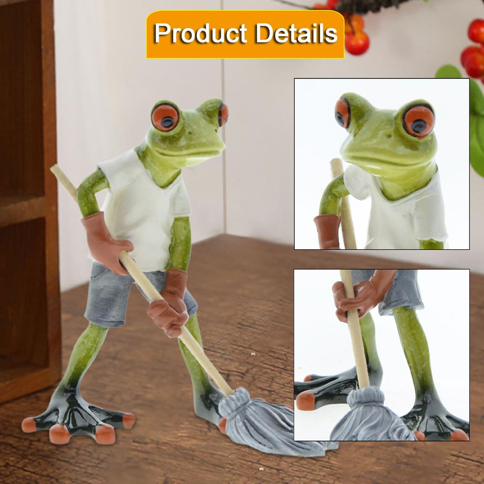 WLPZXP Frog Garden Statue Animal Figurine Figure Gift Green Funny Artwork Sculpture for