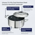 thumbnail image 6 of Tramontina Utsava Tri-Ply Clad 5 Qt Covered Casserole with Ceramic Interior – Induction-Ready, 6 of 7