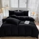 thumbnail image 4 of Juegos de colcha y cubrecama para todas las estaciones: juego de cama de 4 piezas, sábanas lavables de color liso, funda nórdica y fundas de almohada, sábanas de algodón lavado., 4 of 9