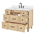 thumbnail image 4 of Ariel Monroe 43 Inch Single Rectangular Sink Bathroom Vanity With Pure White Quartz Countertop 1.5 inch Edge In Oak, 4 of 7