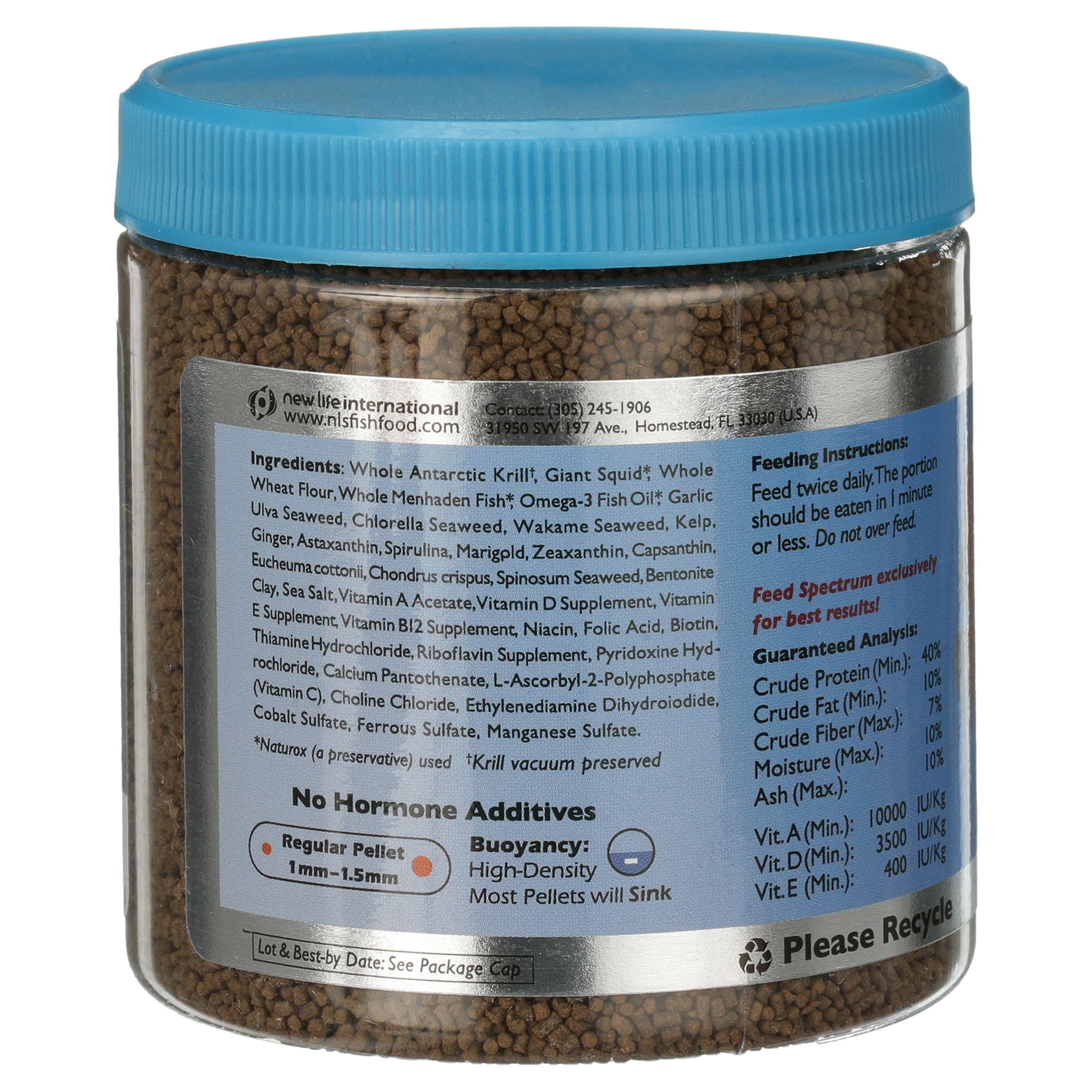 New Life Spectrum Discus Color-Enhancing Fish Food Pellets, Regular (1-1.5mm), 5.3 oz