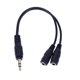 thumbnail image 2 of Cable De Audio Cable de audio de extensión estéreo divisor Y de 3,5 mm 1 macho a 2 hembra (negro), 2 of 6