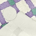 thumbnail image 4 of Unique Bargains Checkered Non Slip Bath Mats Fluffy Absorbent Rugs Purple Green 16" x 24", 4 of 6