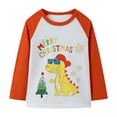 thumbnail image 5 of HILEELANG Toddler Boys' Long Sleeve Tee Shirts Cotton Crewneck Red Green Christmas Dinosaur Graphic Tops T-Shirts 3 Packs 2T, 5 of 5