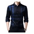thumbnail image 2 of Camisas De Vestir De Seda Para Hombre, Camisas A Cuadros Cas, 2 of 8