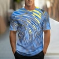 thumbnail image 2 of ZQUUVOU Men's T-Shirt Casual Print Sportst Short Sleeve Crew Neck Blouses (Blue,2XL), 2 of 5