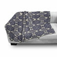 thumbnail image 3 of Mandala Soft Flannel Fleece Throw Blanket, Ornamental Flower Pattern Shadow Effect Royal Retro Revival Medieval Exotic, Cozy Plush for Indoor and Outdoor Use, 70" x 90", Beige Navy Blue, by Ambesonne, 3 of 6
