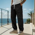 thumbnail image 2 of Men's Corduroy Cargo Pants - Drawstring Waist for Casual Leisure & Everyday Wear Black 3XL, 2 of 4