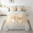 thumbnail image 2 of Feelyou Orange Bowknot Bedding Comforter Set 7-Piece, Cartoon Bow-tie King Bedding Sets, Sequin Print Bed Sheets, Breathable Bedroom Decoration, 2 of 7