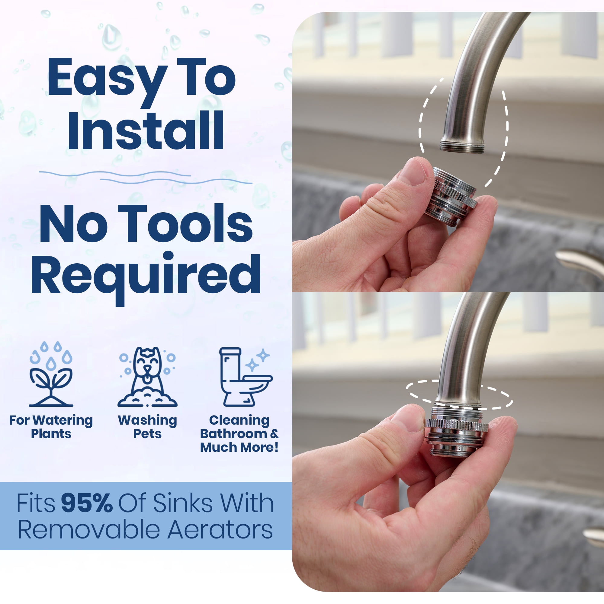 The Watering Vine Indoor Hose That Connects to Kitchen or Bathroom Faucet (75 ft)