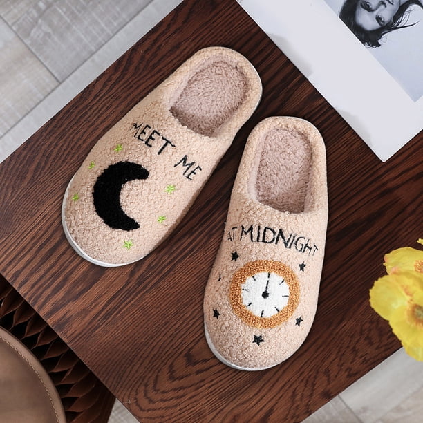 Zapatillas de invierno Zapatillas de interior Acogedoras mujeres hombres Lindo Meet Me At Midnight Zapatillas DQrwqpou Tenis De Mujer Tenis De Hombre