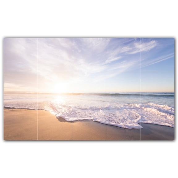 Picture-Tiles.com: Beach Ceramic Tile Wall Mural WAL500059-53L. 40"W x 24"H using (15) 8" x 8" Ceramic Tiles-Satin Finish