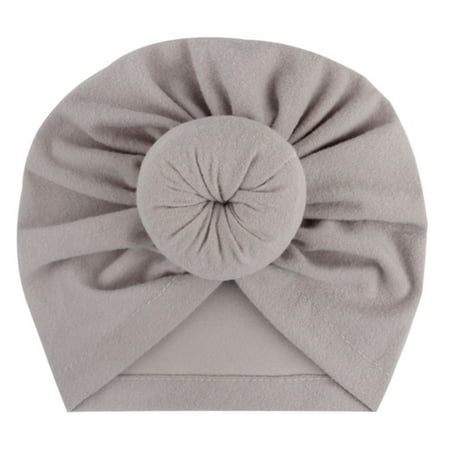 

Toddler Baby Boys Girls Hats Beanie Solid Cotton Knotted Elastics Turban Caps