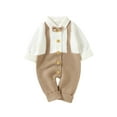 thumbnail image 4 of ZAXARRA Combinaison Bébé Garçon Épissage Couleur Revers Manches Longues Tricoté Rompers, 4 of 9