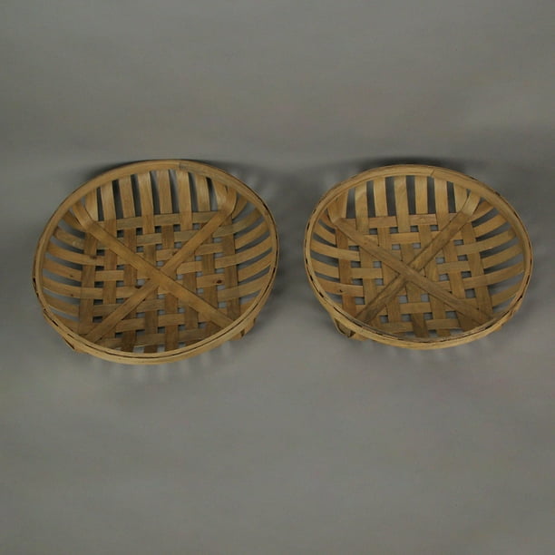 tobacco basket round Audreys Natural Woven Wood Tray Decorative Serving Display Set of 2 in the Decorative Accessories department at they were used to store and transport tobacco leaves from the warehouse to the local markets Audreys Round Woven Wood Tobacco