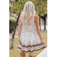 thumbnail image 1 of ABPHQTO Vestido de tirantes con botones y estampado floral en el escote con volantes de color blanco para mujer, 1 of 5
