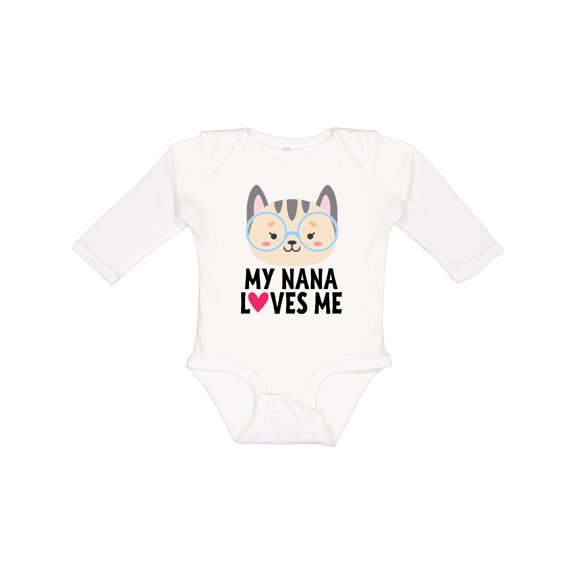 Inktastic Nana Loves Me Grandchild Girls Long Sleeve Baby Bodysuit