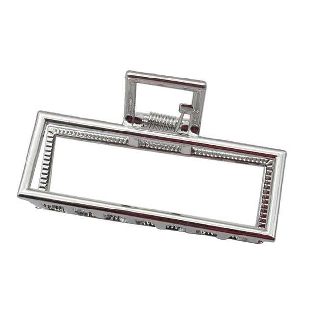 Pinzas para el pelo de Metal vintage, pinzas para el pelo, accesorios para mujeres (rectangular plateado)
