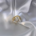 thumbnail image 3 of Anillos Delicado Diseño Cruce De Perlas Ziron Anillo De Oro Moda Puede Ser Ajustable Anillo Luz De Oro Rosa De Alto Grado Anillo, 3 of 7