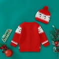 thumbnail image 2 of Christmas Baby Sweater Hat Two-piece Knitted Newborn Cardigan Cute Cartoon Elk Infant Xmas Clothing Set Long Sleeve Winter, 2 of 6