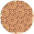 thumbnail image 1 of Ahgly Company Tapis d'Intérieur Rond Lavable en Machine Orange Rouge Orange Transitionnel, 3 Pieds Rond, 1 of 7