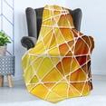 thumbnail image 4 of Yellow Soft Flannel Fleece Throw Blanket, Snake Animal Skin Like Design Geomerical Shaped Ombre Colored Image, Cozy Plush for Indoor and Outdoor Use, 50" x 60", Marigold Yellow, by Ambesonne, 4 of 5