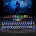 thumbnail image 3 of Wired Gaming Keyboard Rainbow Backlit Mechanical Keyboard Type-C 84 Keys Full Keys Anti-ghosting for PC Gamers Work Office Blue Switch & Red switch, 3 of 10