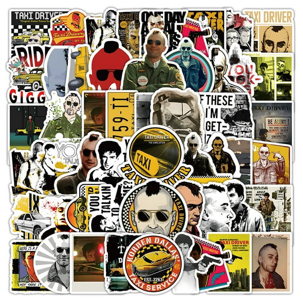Paquete de pegatinas Taxi Driver Graffiti con tema de película, 50 unidades
