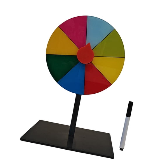 S SERENABLE Table Prize Turntable Roulette Wheel Stable Base Editable with Marker Tabletop Fortune Wheel for Tradeshow Carnival Pub Party 8 Grids