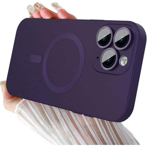 Magnetic Case for iPhone 11 Pro Max Phone Case for Women, [Adaptation with Magsafe] Matte Luxury Soft Metallic Luster Design for iPhone 11 Pro Max 6.5'' with Camera Protector-Purple