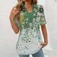 thumbnail image 3 of Tops Cortos para las Mujeres Blusas Impresas Manga Corta Turndown Collar Camiseta, Tops de Blusa para las Mujeres Casual, 3 of 5