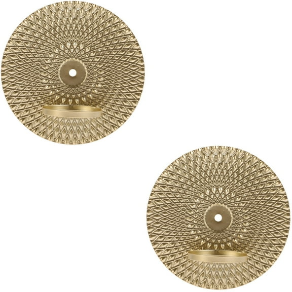 2 PCS Candlestick Wall Holder Decorations Vintage Ornaments Golden