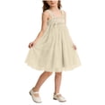 thumbnail image 3 of Pounoo Womens Sundresses Halter Neck Rose Decor Tulle Skirt Lightweight Sweet Style (For Small Wearers) Gift, 3 of 6