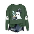 thumbnail image 4 of Sweatshirts for Women Crewneck Long Sleeve Loose Fit Tops Halloween Printed Fashion Tops, 4 of 6