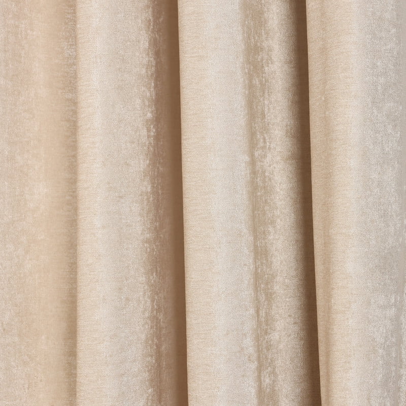 Superior Noor Semi-Blackout Chenille Curtains Set of 2, Room Darkening Curtain Panel Pair, Beige, 52"W x 63"L