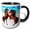 Black/White, variant on 3drose, Fighting Stallions Two Very Beautiful Stallions Reared up in Battle, 11oz Two-tone Yellow Mug