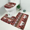 thumbnail image 2 of Red Boho Tribal Diamonds and Rectangles Pattern Bathroom Rugs Sets 3 Piece,Toilet Cover Set,Absorbent Non Slip Bathroom Mats Sets with U-Shaped Contour Rug Toilet Rug Set, 2 of 5