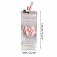thumbnail image 3 of Coquette Bow Aesthetic Cup Pink Bow Glass Cup, Cute Glass Cups with Lids and Straws, 14 oz Bow Tumbler Iced Coffee Tumbler Cups for Teen Girls Women Girlfriends Gifts, 3 of 8