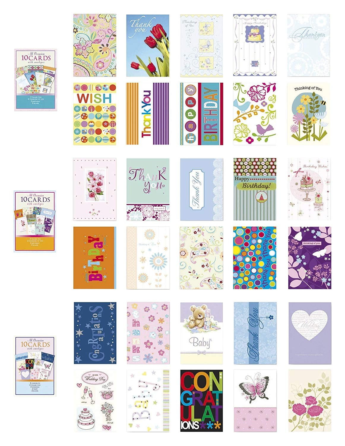 Box of 10 2XTallon Just To Say Mixed Occasion Card