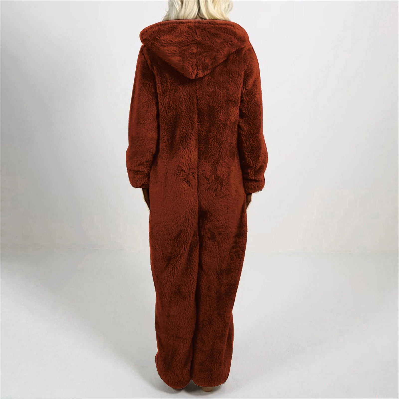 FAVIPT Women's Sherpa Romper Fleece Onesie Pajama,One Piece Plush Hoodies Jumpsuit Pajamas for Womens Plus Size Winter Warm Romper Sleepwear Zip-Up Loungewear 2024