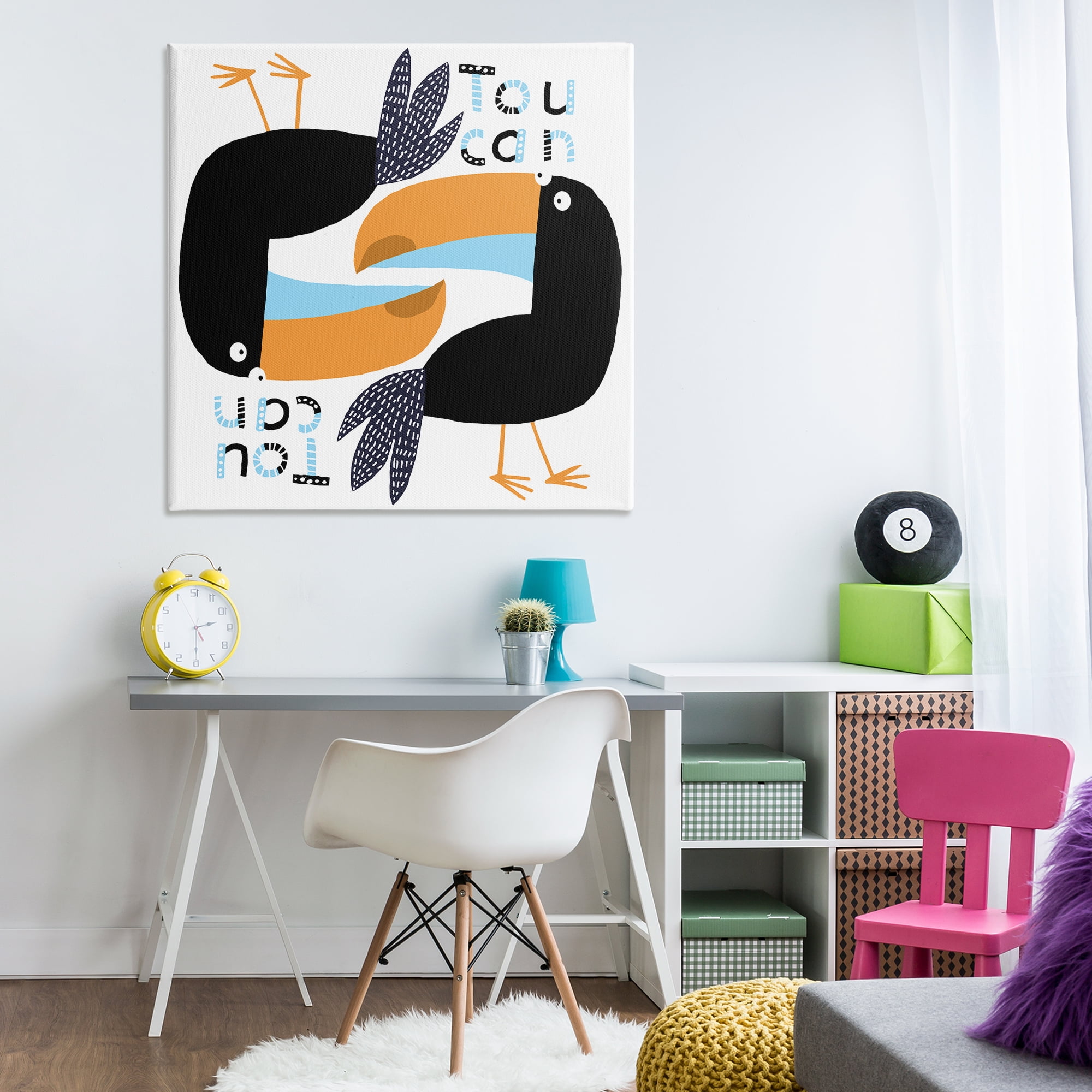 Stupell Industries Tropical Toucan Birds Animals Painting Wrapped Canvas Art Print Wall Art, 36 x 36