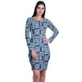 thumbnail image 2 of Moomaya Womens Full Sleeve Printed Midi Length Printed Bodycon Dress, 2 of 7