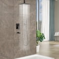 thumbnail image 3 of Kichae 16" Square Shower Head and Handheld Shower Combo with Bathroom Faucet Ceiling Mount in Matte Black, 3 of 7