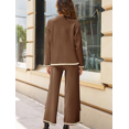 thumbnail image 5 of Women's 2 Piece Outfits Long Sleeve Knit Sweater Set Top Lounge Wide Leg Pants Sets Tracksuits Spring and Autumn, 5 of 7