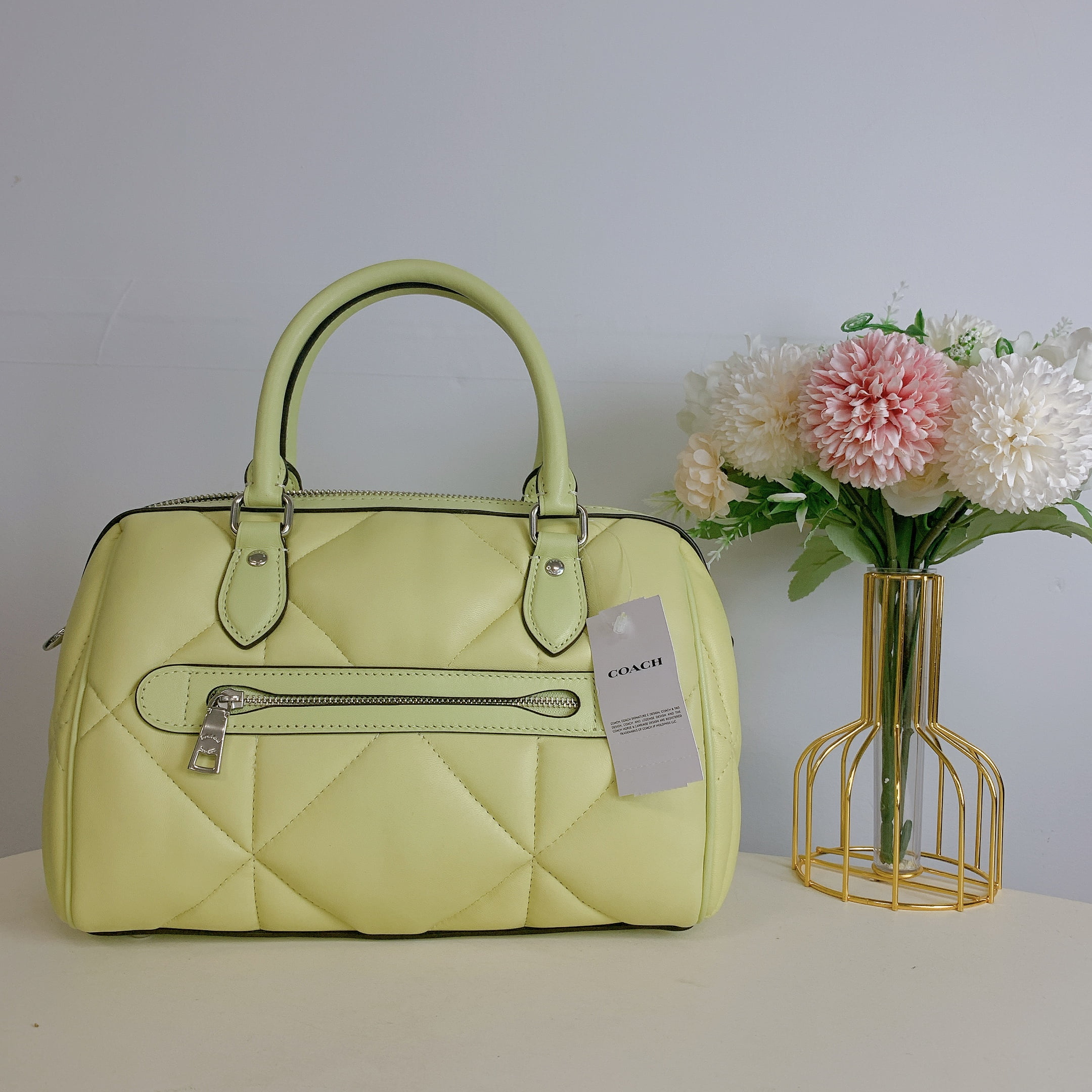 Light green shop coach purse