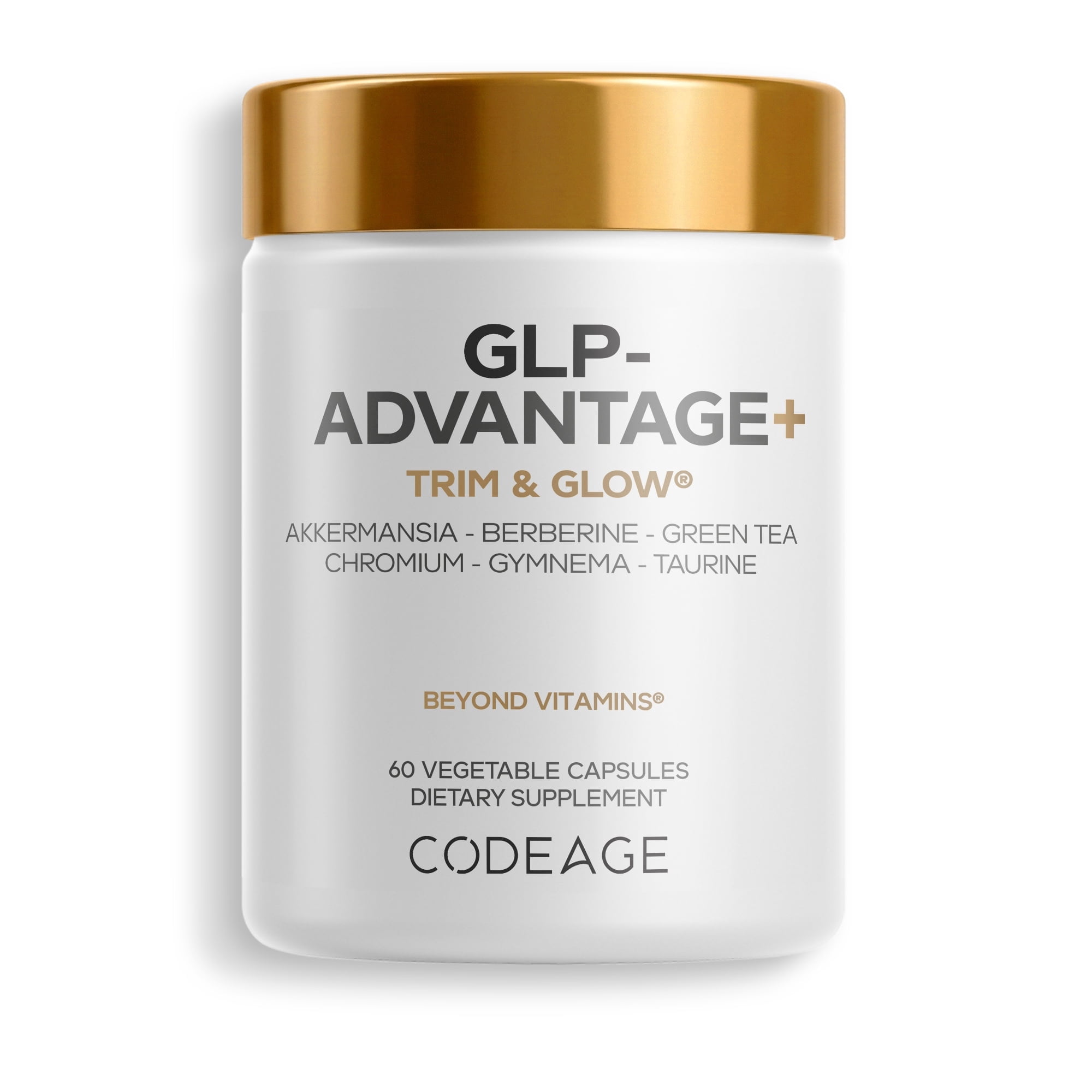 Codeage GLP-Advantage+ Supplement - Chromium, Berberine, Green Tea, Gymnema, Curcumin, Taurine, Resveratrol - Weight Management & Gut Health - 60 Capsule