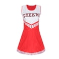 thumbnail image 5 of SAWKMW Toddler Cheerleader Outfit Cheerleading for Kids Dress Up Cheerleader Gifts(Red,130), 5 of 5