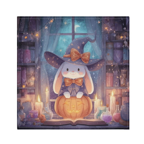 Qxltty Pumpkin Bunny Napkins 20×20in Perfect for Parties Dinners Weddings Cocktail Housewarming Cloth Napkins Set of 6